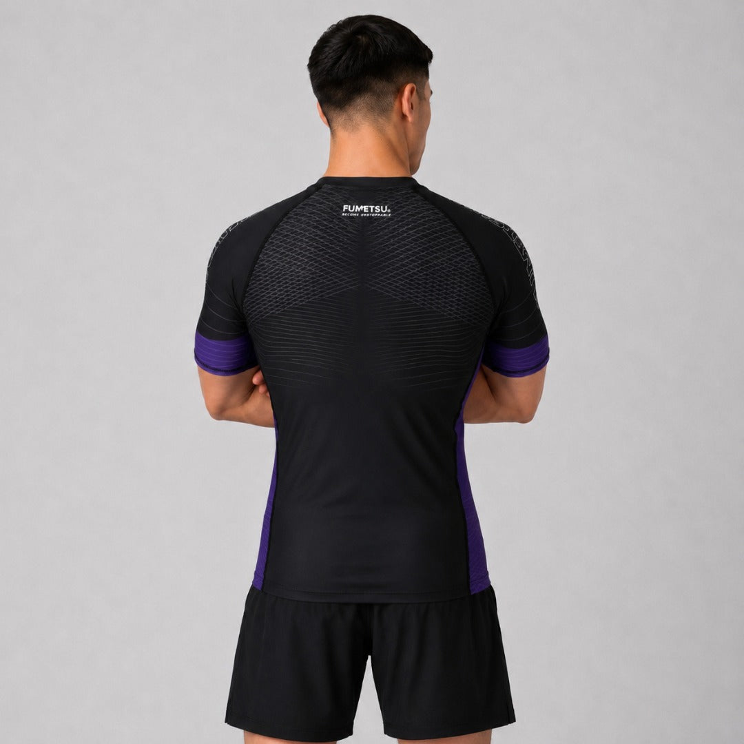 Black/Purple Fumetsu Competitor MK2 Short Sleeve Rash Guard