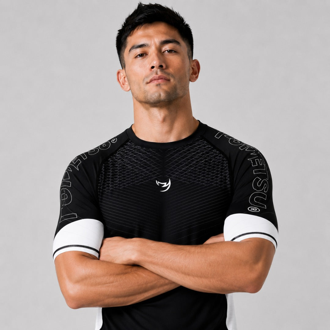 Black/White Fumetsu Competitor MK2 Short Sleeve Rash Guard