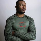 Fumetsu Dragon Slayer Long Sleeve Rash Guard Khaki/Orange