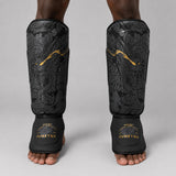 Fumetsu Dragon Slayer Shin Guards Black/Gold Photoshoot 2