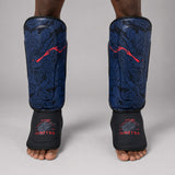 Fumetsu Dragon Slayer Shin Guards Blue/Black/Red Photoshoot 1