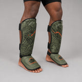 Fumetsu Dragon Slayer Shin Guards Khaki/Orange Photoshoot 3