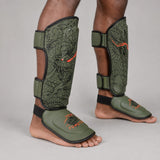 Fumetsu Dragon Slayer Shin Guards Khaki/Orange Photoshoot 4