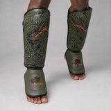 Fumetsu Dragon Slayer Shin Guards Khaki/Orange Photoshoot 5