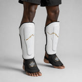 Fumetsu Dragon Slayer Shin Guards White/Black/Gold photoshoot 4