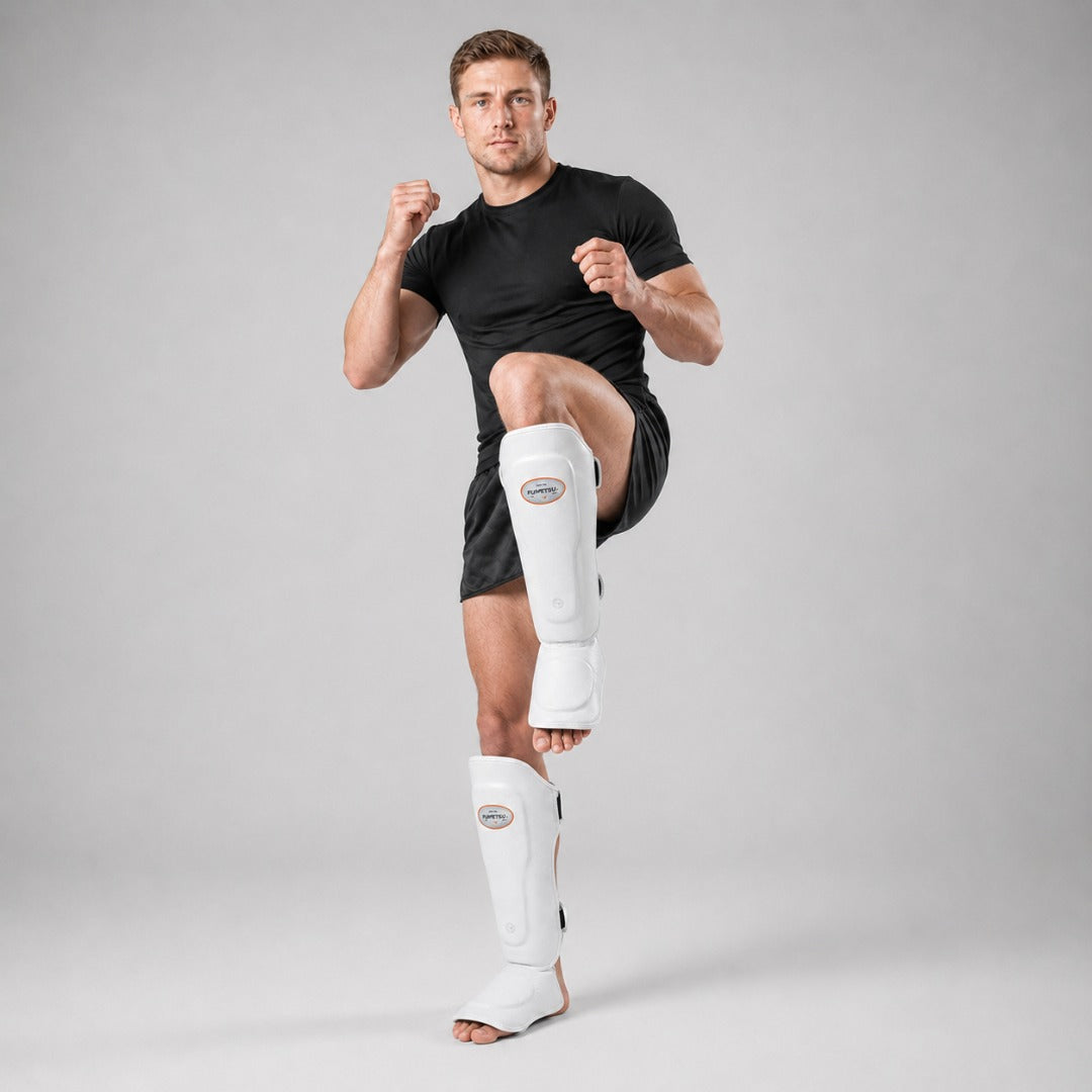 Fumestu FMT1 Thai Shin Guards White Lifestyle 6