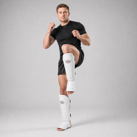 Fumestu FMT1 Thai Shin Guards White Lifestyle 6