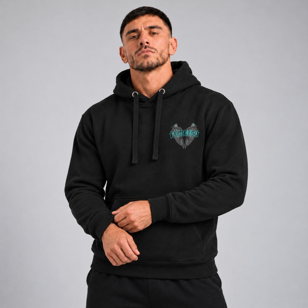 Fumetsu Inked - Wings Hoodie Black/Teal at Bytomic 2