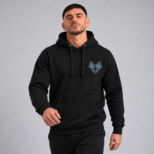 Fumetsu Inked - Wings Hoodie Black/Teal at Bytomic 1