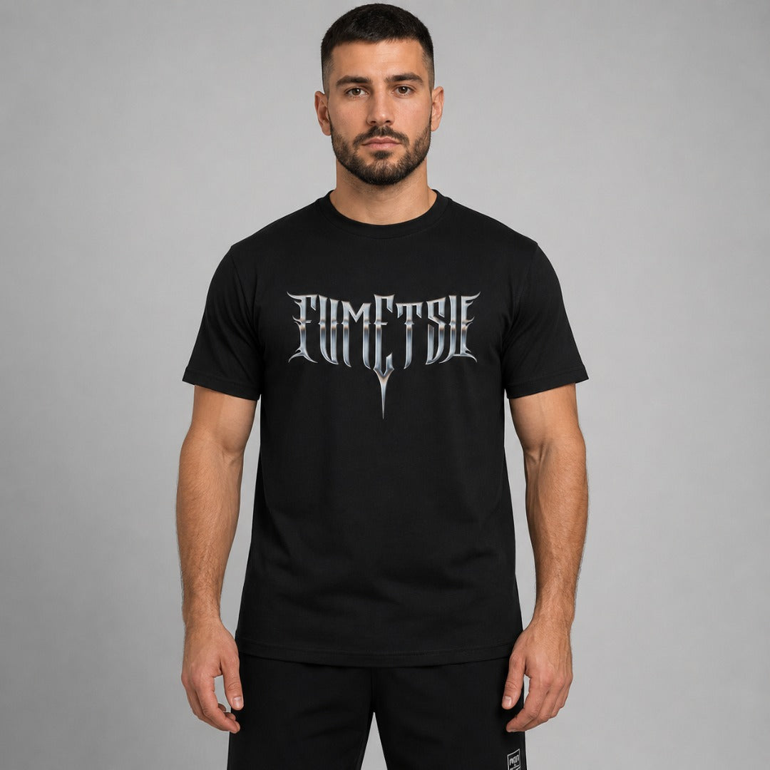 Fumetsu Brushed Metal T-Shirt Black