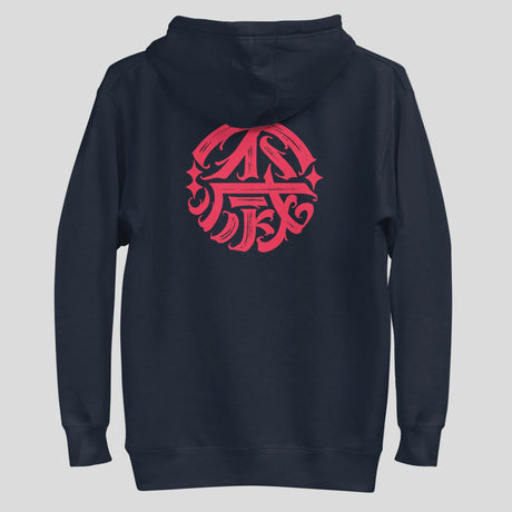 Fumetsu Ikigai Hoodie Navy/Red Back