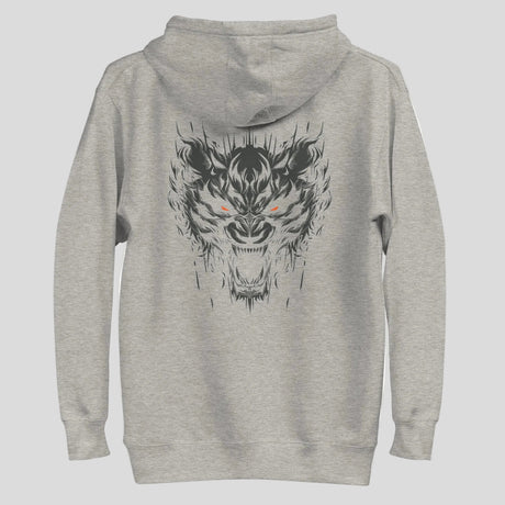 Fumetsu Immortal Tiger Hoodie Grey/Orange Back