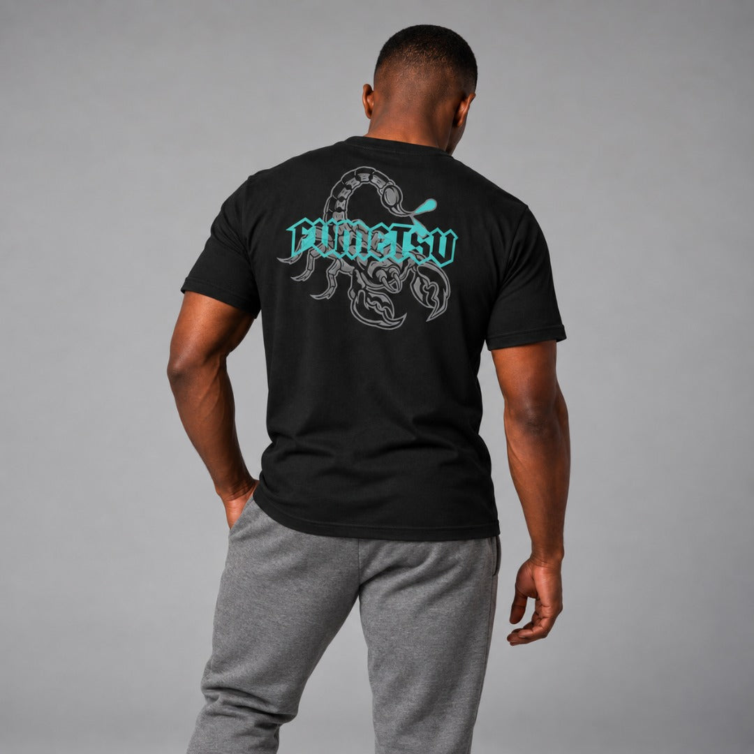 Fumetsu Inked - Scorpion T-Shirt Black/Grey/Teal Back