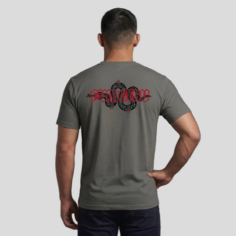 Fumetsu Inked - Snake T-Shirt Charcoal/Red Lifestyle