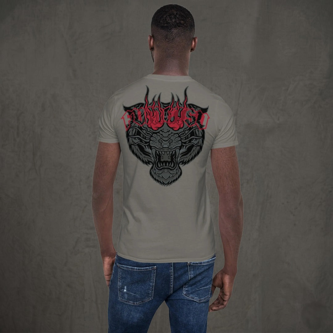 Fumetsu Inked Tiger T-Shirt Charcoal/Red Lifestyle