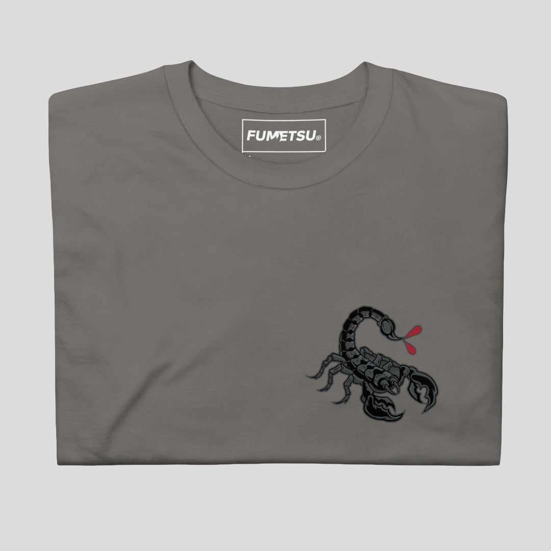 Fumetsu Inked Scorpion T-Shirt Charcoal/Red Folded