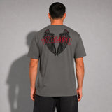 Fumetsu Inked Wings T-Shirt Charcoal/Red Lifestyle 2
