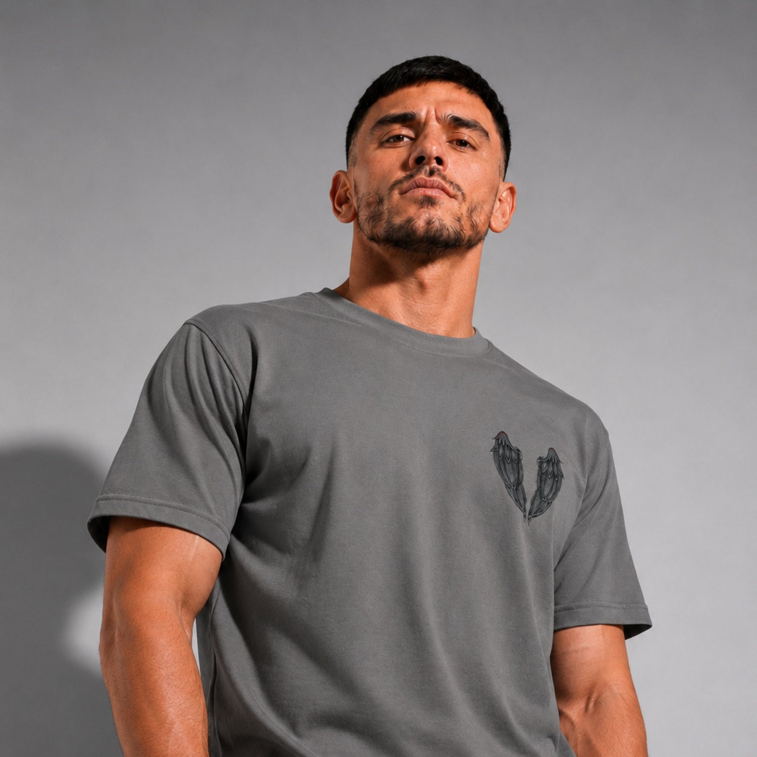 Fumetsu Inked Wings T-Shirt Charcoal/Red Lifestyle 4