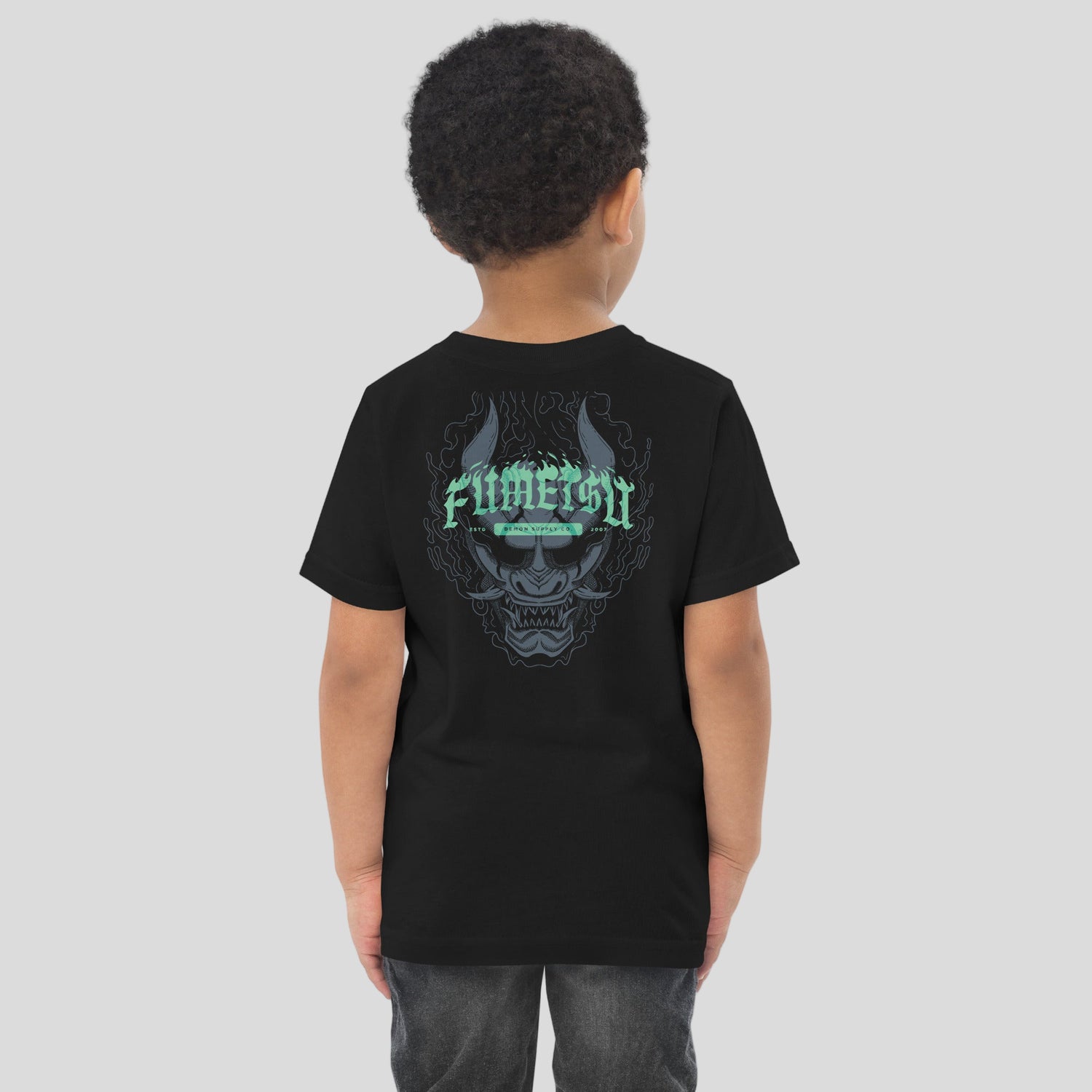Fumetsu Oni Demon Toddler T-Shirt Black/Blue Back