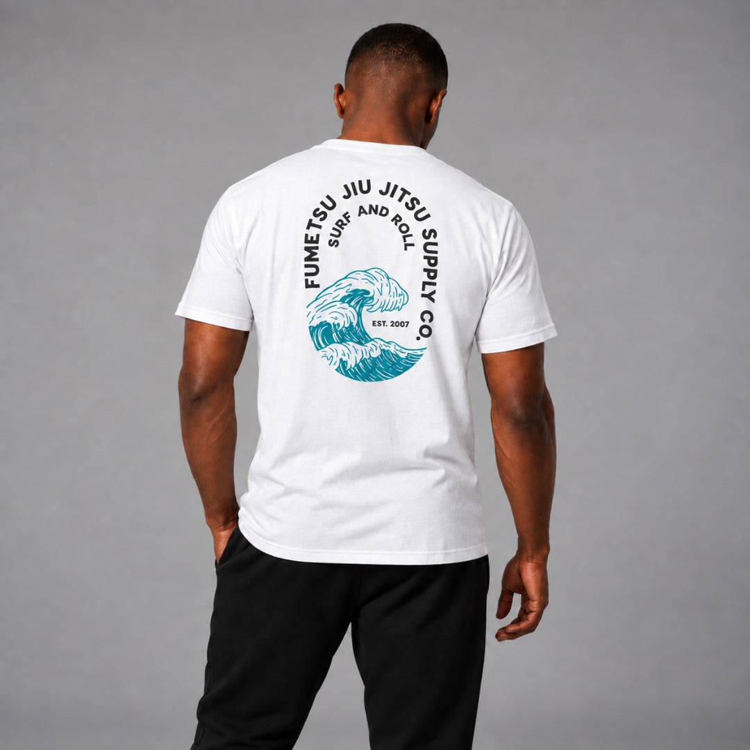 Fumetsu Surf and Roll T-Shirt White Lifestyle Back
