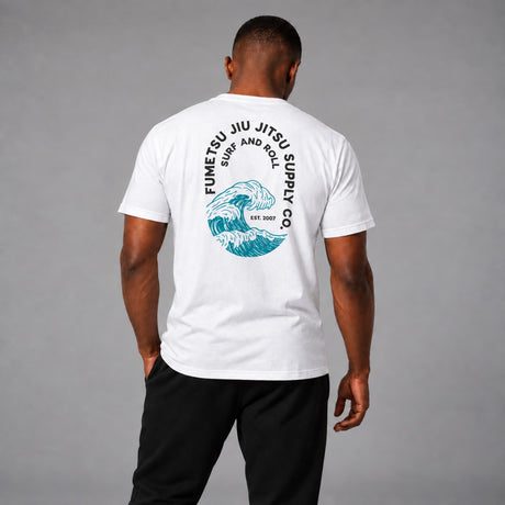 Fumetsu Surf and Roll T-Shirt White Lifestyle Back