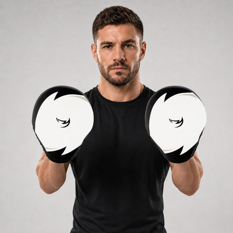 Fumetsu Ghost S3 Boxing Focus Mitts White/Black/Grey Lifestyle 1