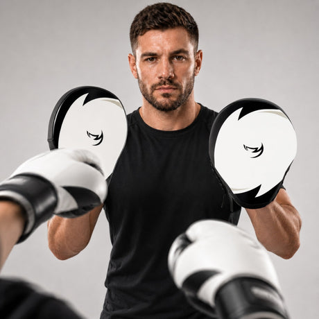 Fumetsu Ghost S3 Boxing Focus Mitts White/Black/Grey Lifestyle 2