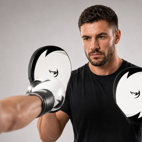 Fumetsu Ghost S3 Boxing Focus Mitts White/Black/Grey Lifestyle 3