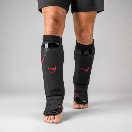 Fumetsu Ghost S3 MMA Shin Guards Black/Red Lifestyle 1