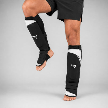 Fumetsu Ghost S3 MMA Shin Guards Black/White Lifestyle 1