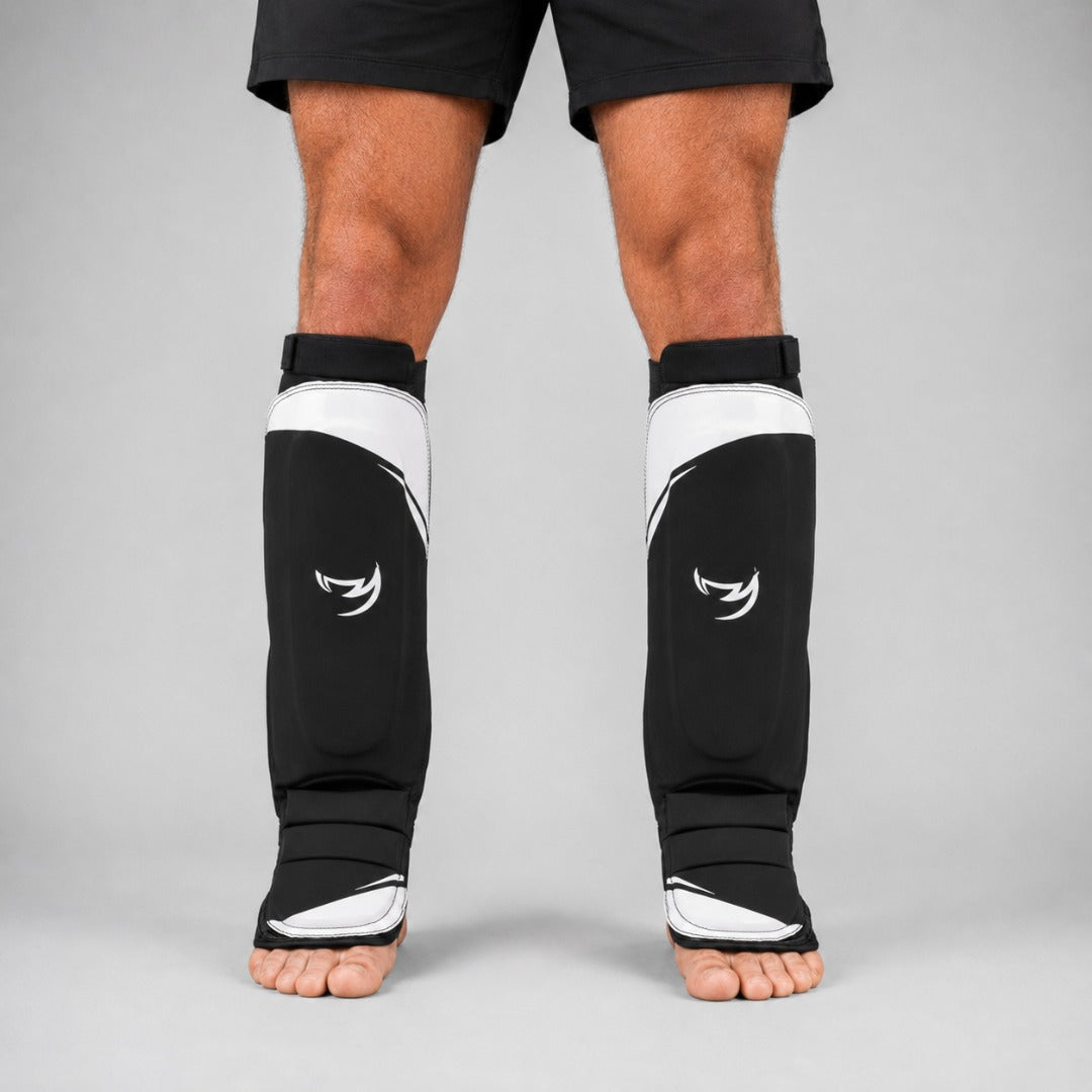 Fumetsu Ghost S3 MMA Shin Guards Black/White Lifestyle 3