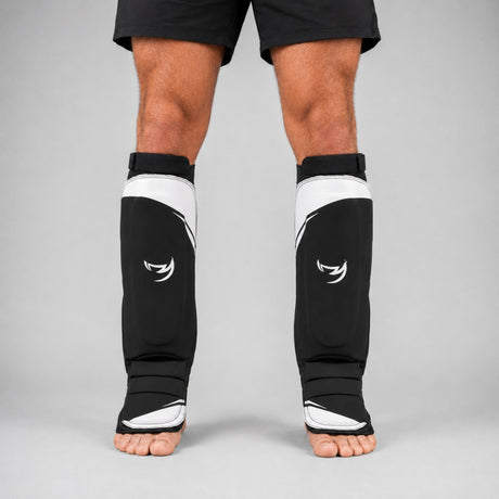 Fumetsu Ghost S3 MMA Shin Guards Black/White Lifestyle 3