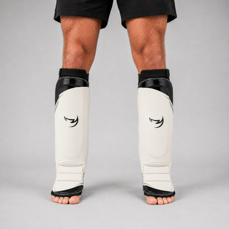 Fumetsu Ghost S3 MMA Shin Guards White/Black/Grey Lifestyle 4