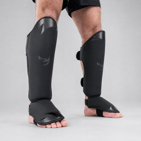 Fumetsu Ghost S3 Thai Shin Guards Black/Black Lifestyle 2