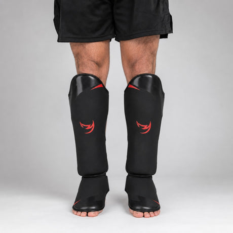 Fumetsu Ghost S3 Thai Shin Guards Black/Red Lifestyle 1