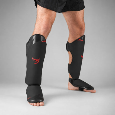 Fumetsu Ghost S3 Thai Shin Guards Black/Red Lifestyle 2