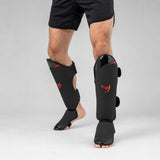 Fumetsu Ghost S3 Thai Shin Guards Black/Red Lifestyle 3