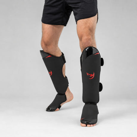 Fumetsu Ghost S3 Thai Shin Guards Black/Red Lifestyle 3
