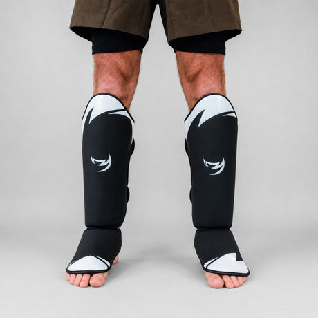 Fumetsu Ghost S3 Thai Shin Guards Black/White Lifestyle 1