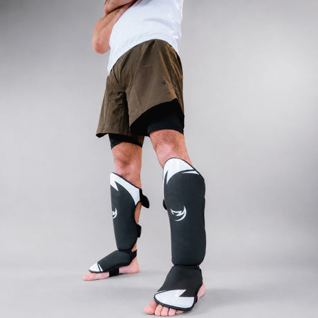 Fumetsu Ghost S3 Thai Shin Guards Black/White Lifestyle 2