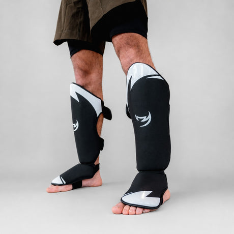 Fumetsu Ghost S3 Thai Shin Guards Black/White Lifestyle 3