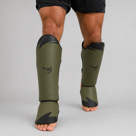Fumetsu Ghost S3 Thai Shin Guards Khaki/Black Lifestyle 2