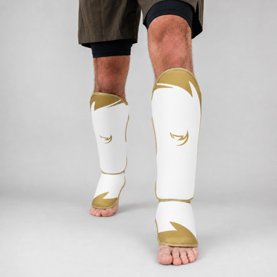 Fumetsu Ghost S3 Thai Shin Guards White/Gold Lifestyle 2
