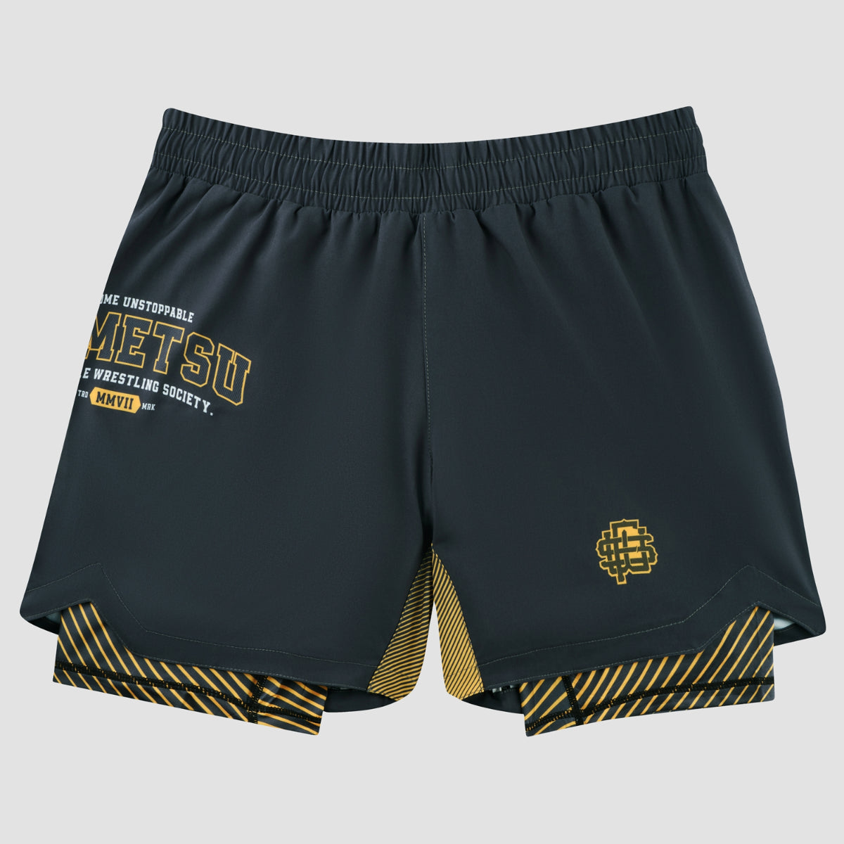 Grey Fumetsu Varsity Dual Layer Fight Shorts