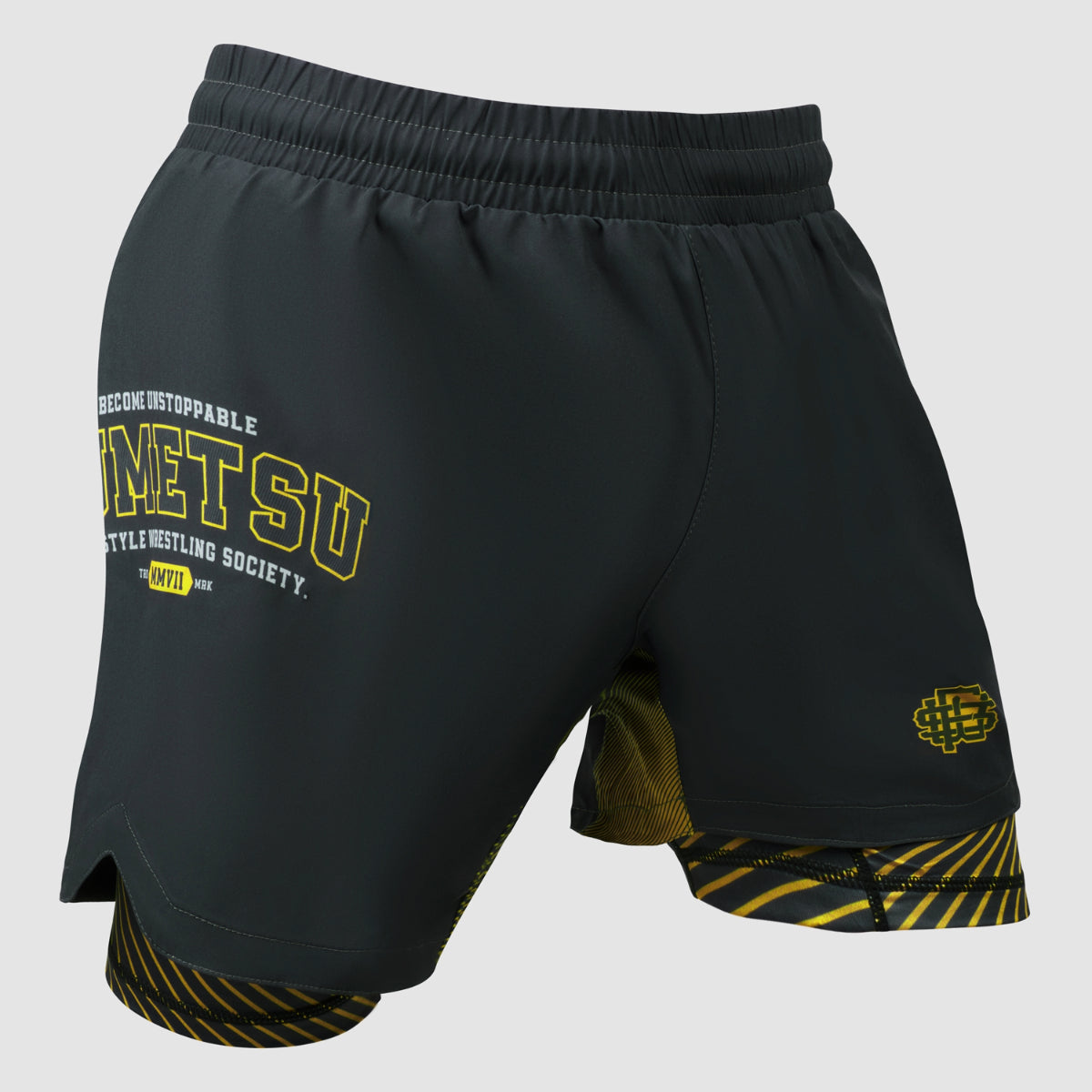 Grey Fumetsu Varsity Dual Layer Fight Shorts
