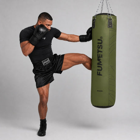 Fumetsu Icon 4ft Punch Bag Khaki Photoshoot 3