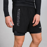 Icon Dual Layer Fight Shorts Black Hero Image