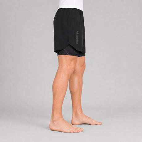 Icon Dual Layer Training Shorts Black Lifestyle 4