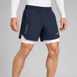 Icon Dual Layer Training Shorts Navy/White Lifestyle 1