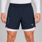 Icon Dual Layer Training Shorts Navy/White Lifestyle 4